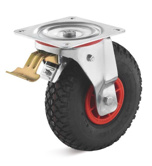 Afbeeldingen van Luchtband zwenkwiel+rem 260mm 150kg