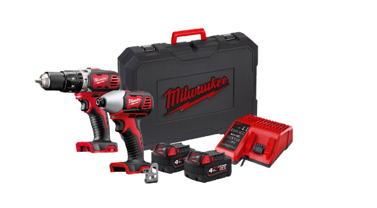 Afbeeldingen van Milwaukee M18 combiset (BPD+BID)   BPP2C- 402C (2x 4.0Ah) koffer
