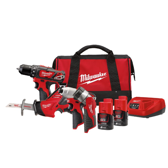 Afbeeldingen van Milwaukee M12 combiset BPP4A-202B