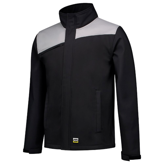 Afbeeldingen van Tricorp softshell bicolor naden 402021   black/grey (zwart/grijs) S
