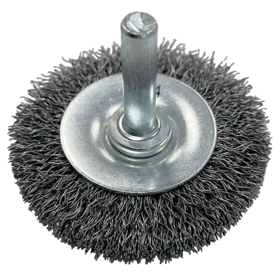 Afbeeldingen van Rondborstel staal op 6mm  stift 100mm