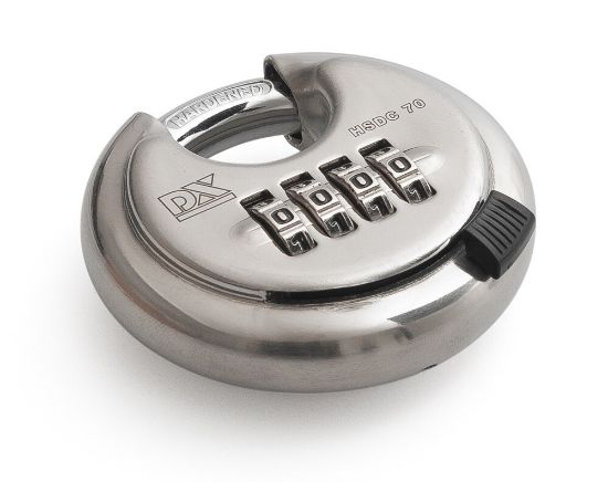 Afbeeldingen van Discus cijfer-hangslot RVS 70mm gehard  stalen beugel