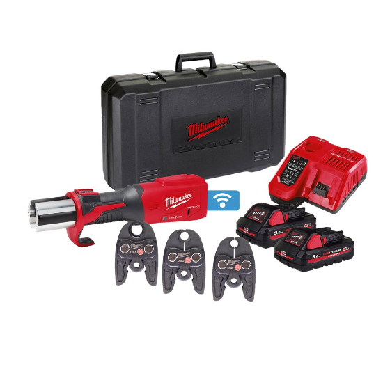 Afbeeldingen van Milwaukee M18 persgereedschap ONEBLHPT-302C U-set (2x 3.0Ah) in koffer