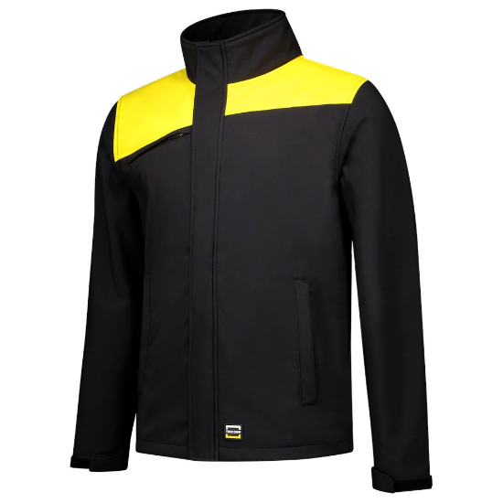 Afbeeldingen van Tricorp softshell bicolor naden 402021   black/yellow (zwart/geel) 5XL