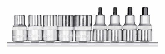 Afbeeldingen van Gedore dopsleutelschroevendraaier  1/2  + rail 9-dlg R68008009