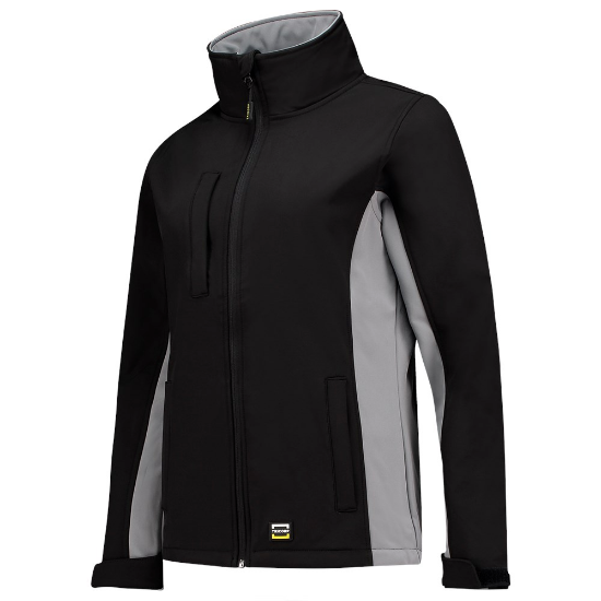 Afbeeldingen van Tricorp softshell dames bicolor 402008  black/grey (zwart/grijs) 5XL