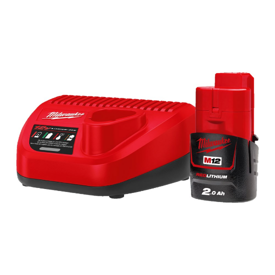 Afbeeldingen van Milwaukee M12 accupack+lader NRG-201