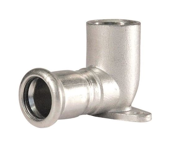 Afbeeldingen van Press rvs-316L kiwa muurplaat 1/2 binnendraadx15mm