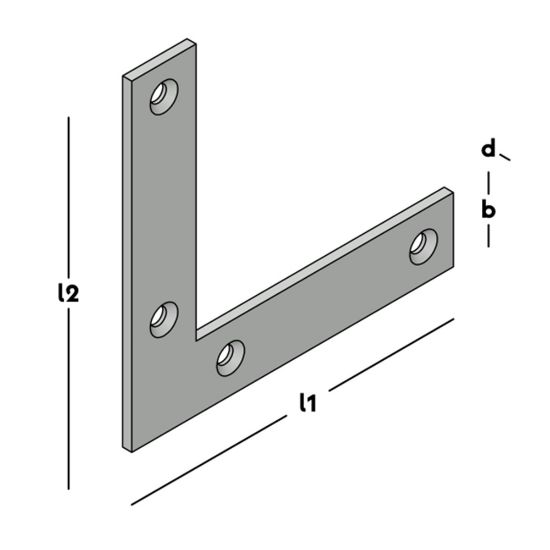 Afbeeldingen van Raamhoek recht 70x14mm ev