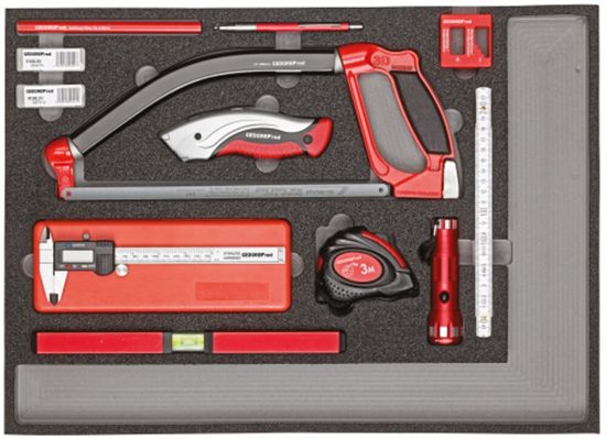 Afbeeldingen van Gedore schuimmodule 3/3 meet-snijgereedschapset 30dlg R22350004