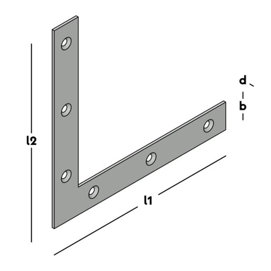 Afbeeldingen van Raamhoek recht 200x28mm zm