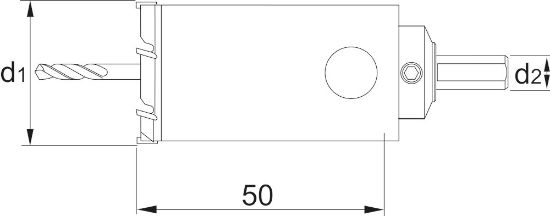 Afbeeldingen van Phantom Hm-Tip gatzaag 22mm materiaaldikte <12mm uitvoering 50mm