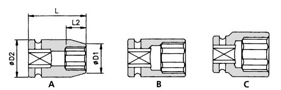 Afbeeldingen van Impact krachtdopsleutel 1/2 zeskant