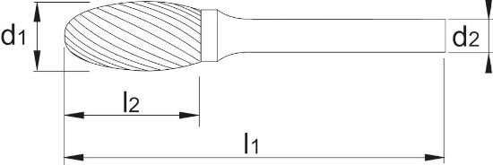 Afbeeldingen van Phantom hm-stiftfrees druppelvorm E 6mm