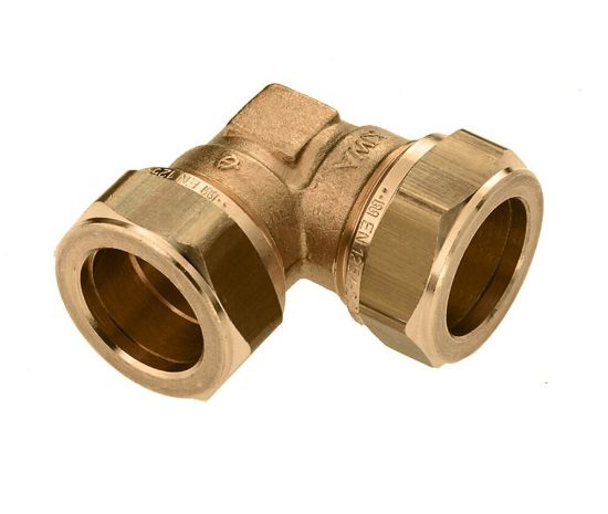 Afbeeldingen van Knelkoppeling Knie messing