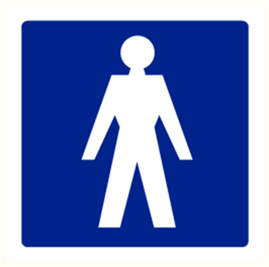 Afbeeldingen van Pictogram toilet heren blauw/wit