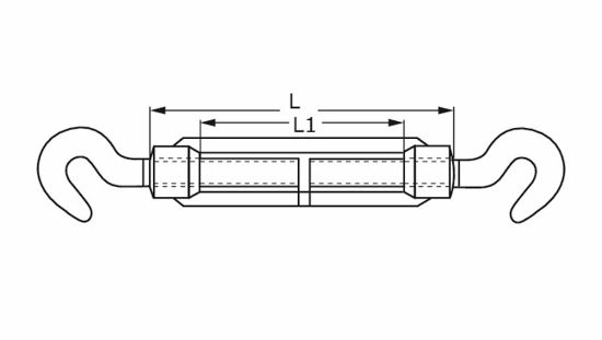 Afbeeldingen van Spanschroef DIN1480 haak+haak, verzinkt