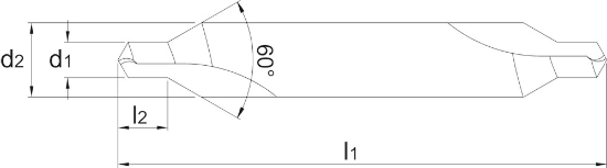 Afbeeldingen van HSS-E Centerboor 60°‚ lang