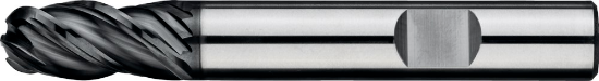 Afbeeldingen van Volhardmetaal Radiusfrees, 4-snijder lang, AlTiN-X, roestvaststaal