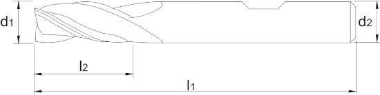 Afbeeldingen van UNI volhardmetaal Schachtfrees, 3-snijder DIN 6527-B lang, AlTiN-X