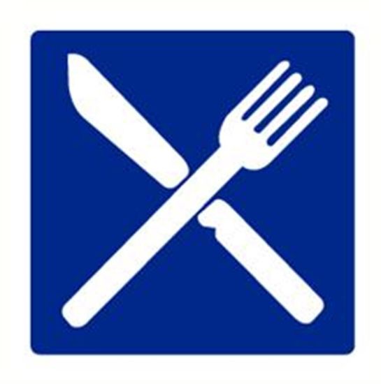 Afbeeldingen van Pictogram restaurant blauw/wit