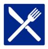 Afbeeldingen van Pictogram restaurant blauw/wit