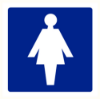 Afbeeldingen van Pictogram toilet dames blauw/wit