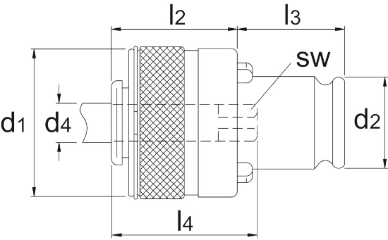 Afbeeldingen van Tapinzetstuk met ratel, DIN, Gr. 3