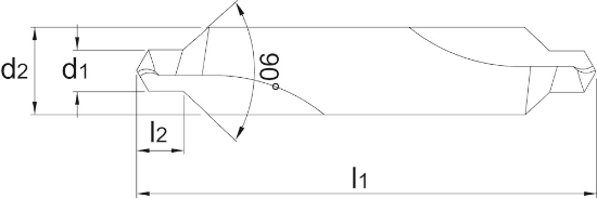 Afbeeldingen van HSS Centerboor 90°