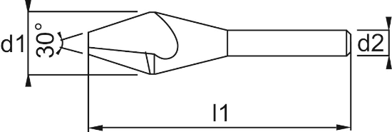 Afbeeldingen van Phantom hsse verzinkfrees 1-snijder 30°