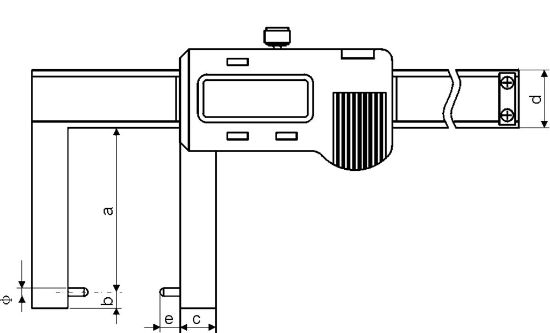 Afbeeldingen van MIB schuifmaat digitaal ronde binnen meetpunten