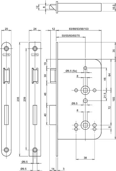 Afbeeldingen van Assa vrij/bezet slot 2486